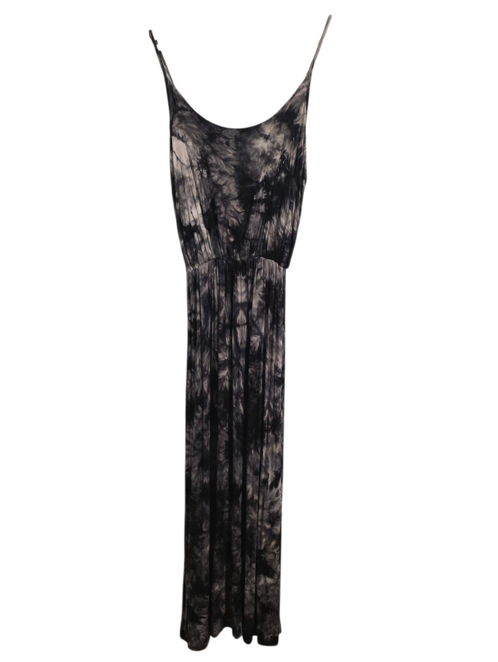 Olivia Rae New York Soft Black Tie-Dye Strappy Midi Bohemian Sundress Size S